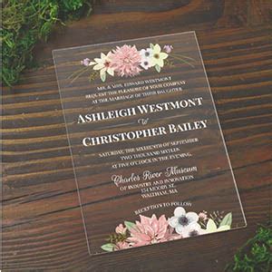 It is a similar thickness to the cardstock used for our paper invitations, but. Floral 5x7 Acrylic Wedding Invitation