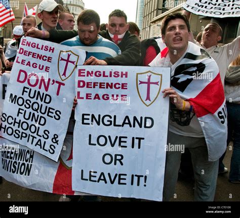 english defence league edl march through tower hamlets london east end despite banning of march