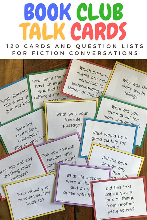 Book Club Discussion Cards 120 Question Cards Now Digital And