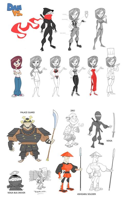 An Image Of Cartoon Characters In Different Poses