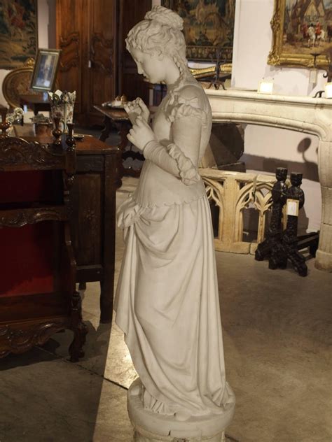 Antique Italian Marble Statue Of A Woman Late 19th