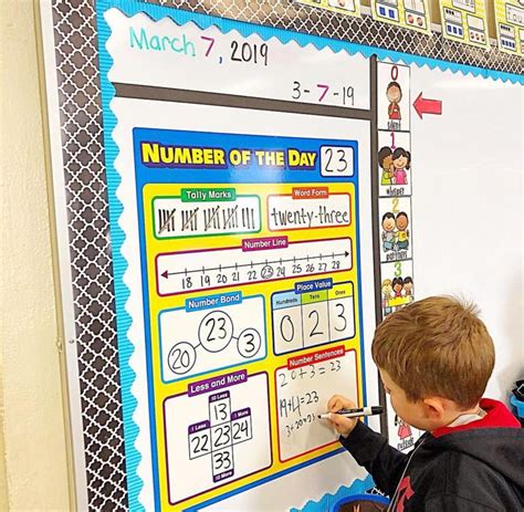 Giant Magnetic Number Of The Day Chart Math Activities First Grade