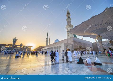 MEDINA SAUDI ARABIA KSA MARCH 21 SUnset At Nabawi Mosque