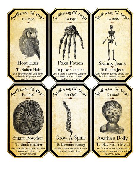 Apothecary Of Magic Halloween Labels Halloween Apothecary Labels