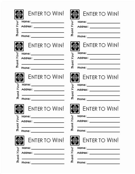 50 Two Part Raffle Tickets Template