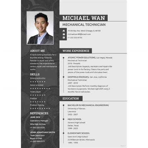 Not the best format for job seekers who can show off consistent career development and achievements at previous jobs. Resume Mechanical Engineer - Resume Sample