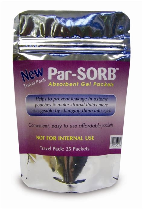 Ileostomy Absorbent Gel Packets Parsorb™ Travel Size Ostomy Absorbent
