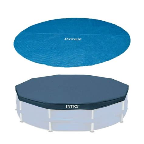 Intex 15 Foot Round Debris Cover And Vinyl Solar Cover For Above Ground