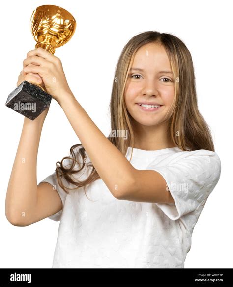 Kid Holding Trophy Cut Out Stock Images And Pictures Alamy