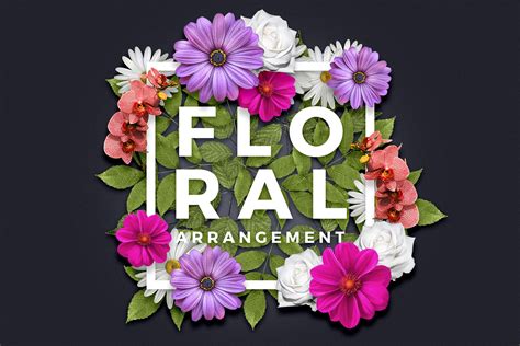 Floral Arrangement Text Effect Graphic Objects ~ Creative Market