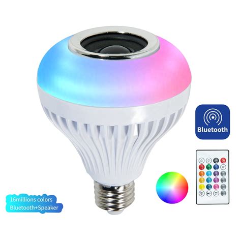 Visland Led Light Bulb Bluetooth Speaker E27 B22 Rgb Changing Lamp