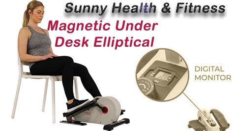 Sunny Health And Fitness Magnetic Under Desk Elliptical Sf E3872 Grey