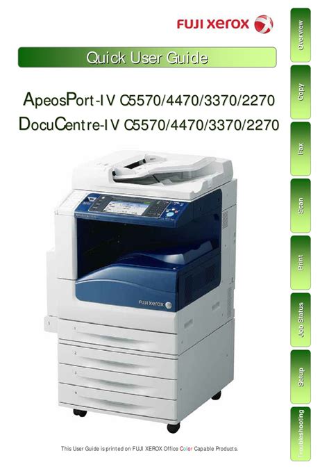 Fuji Xerox Apeosport Iv C5570 Quick User Manual Pdf Download Manualslib