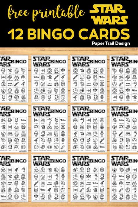Star Wars Bingo Free Printable Party Game - Paper Trail Design