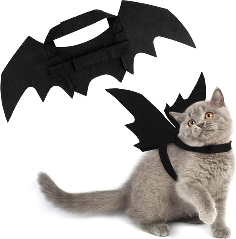 Pawaboo Cat Costume Bat Wings Pet Cosplay Bat Wings Black With Hook