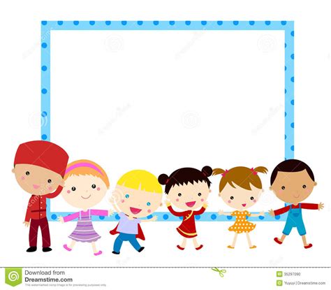 Group Of Kids And Frame Stock Photo Image 35297090