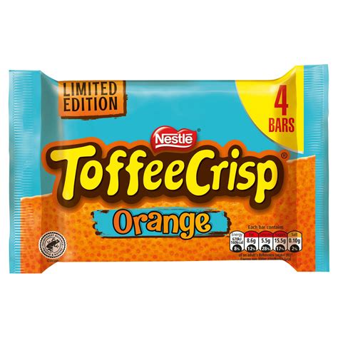 Toffee Crisp Orange Milk Chocolate Bar Multipack 4 X 31g Multipacks