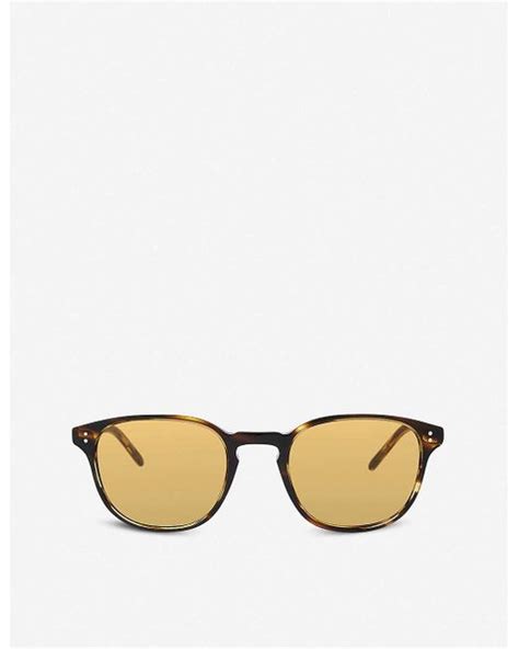 Oliver Peoples Womens Brown Ov5219s Fairmont Sun Round Frame Sunglasses In Black For Men Lyst