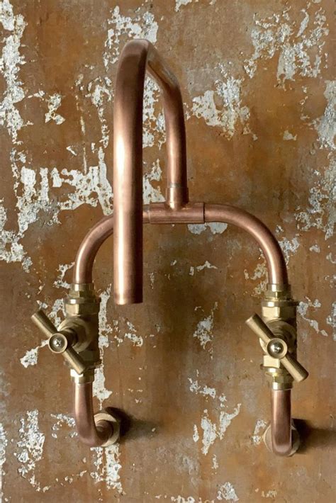 Loop Wall Mount Industrial Handmade Copper Faucet Copper Taps Copper Faucet Copper Bathroom