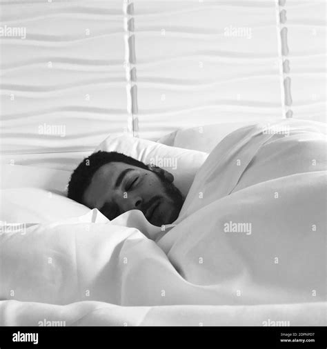 Man Sleeping Bed Black And White Stock Photos And Images Alamy