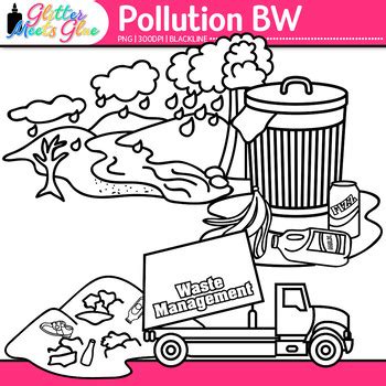 Pollution Clipart Earth Conservation Of Land Graphics B W Glitter