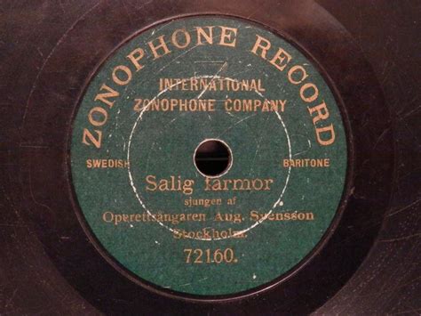 Zonophone 72160 (18cm) - August Svensson (339231565) ᐈ Köp på Tradera