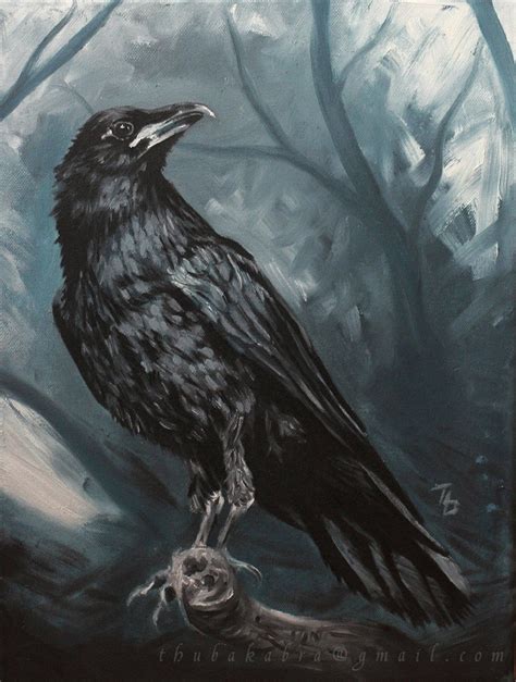 Raven Painting Print Of Painted Raven Art Raven Art Print Etsy In
