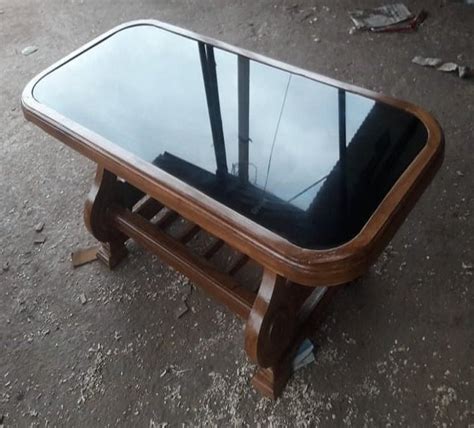 Engineered Wood Rectangular Wooden Glass Top Tea Table At Rs 3500 In