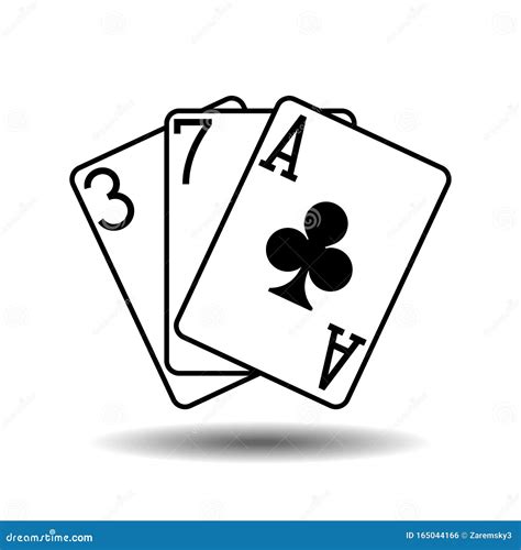 Three Clubs Playing Cards Vector Illustration Stock Vector