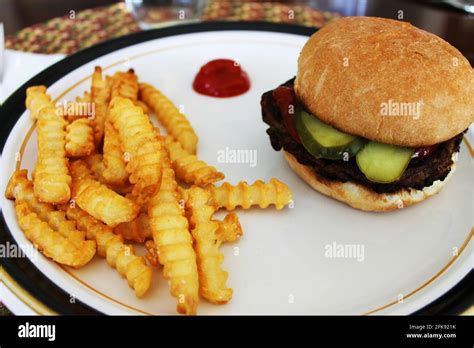 Burger Hamburger French Fries Ketchup Hi Res Stock Photography And
