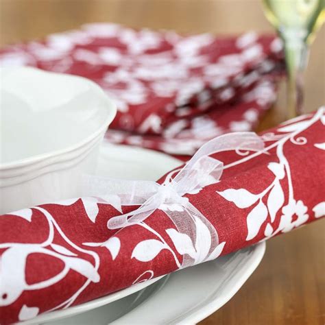 Order today for fast shipping and great prices. Red and White Garden Cloth Napkins - Tableware - Party ...