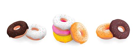 Realistic 3d Sweet Tasty Donut Background 2462928 Vector Art At Vecteezy