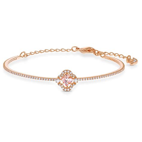 Swarovski Sparkling Dance Bracelet Pink Crystal Rose Gold Plated 5516476