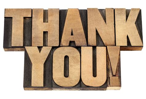 Thank You In Letterpress Wood Type Stock Image Image Of Gratitude