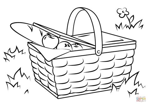 It is a stack of food colouring pages. Picnic Basket Coloring Pages Download For Kids 2018 In ...