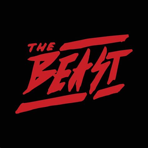 The Beast Logo On Black Background Simple Text In Red For Logo Or