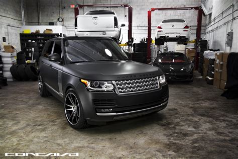 With its three classic lines, range rover is unmistakable. Matte Black Range Rover | Concavo CW-S5 | The Auto Firm ...