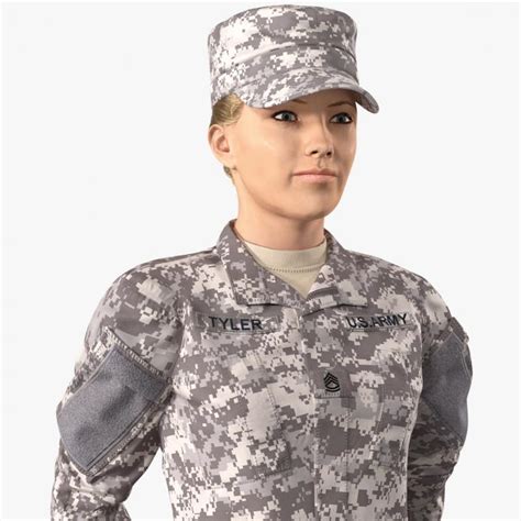 3d Model Female Soldier Military Acu Standing Pose Fur 3d Molier International