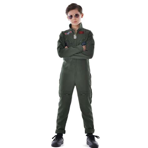 Movie Top Gun Cosplay Military Pilot Costume For Kids Airforce Uniform