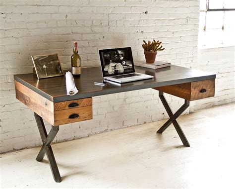 Steel And Reclaimed Wood Walter Desk By Richard Velloso Wood Office