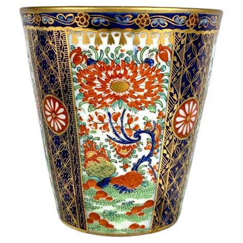 English Antique Spode Porcelain Vase With Hand Painted Imari Style