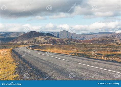 Endless Icelandic Highway Stock Image Image Of Mountains 115825167