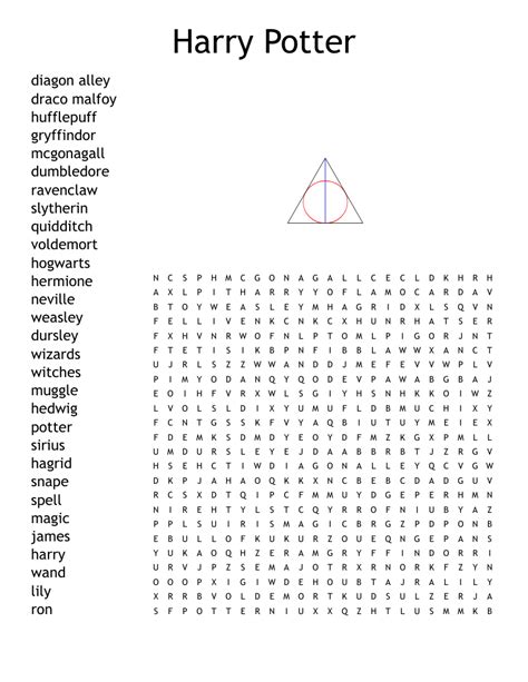 Harry Potter Word Search Free Printable