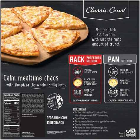 Red Baron Classic Crust Four Cheese Pizza Planogram Back