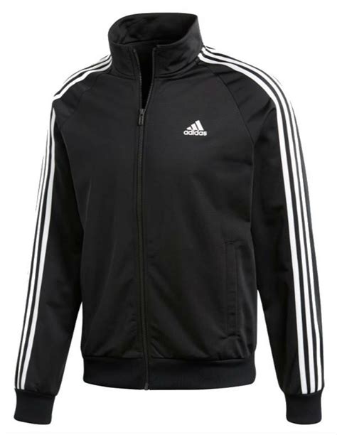 Adidas Mens Collegiate Essentials Track Jacket Zip Warm Up Suit Black
