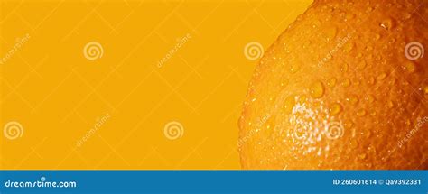 Fresh Orange Fruit Skin Close Up Ripe Orange Texture With Water Drops