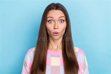 Photo Of Excited Funny Surprised Lady Open Mouth Omg Reaction Wear