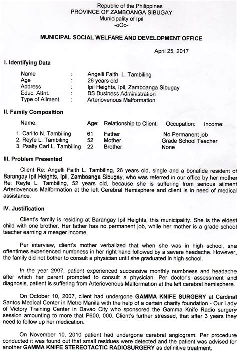 Dswd Case Study Angellis Av Malformation