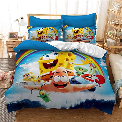Spongebob Squarepants Kids Bedding Set 3pcs Duvet Cover Etsy