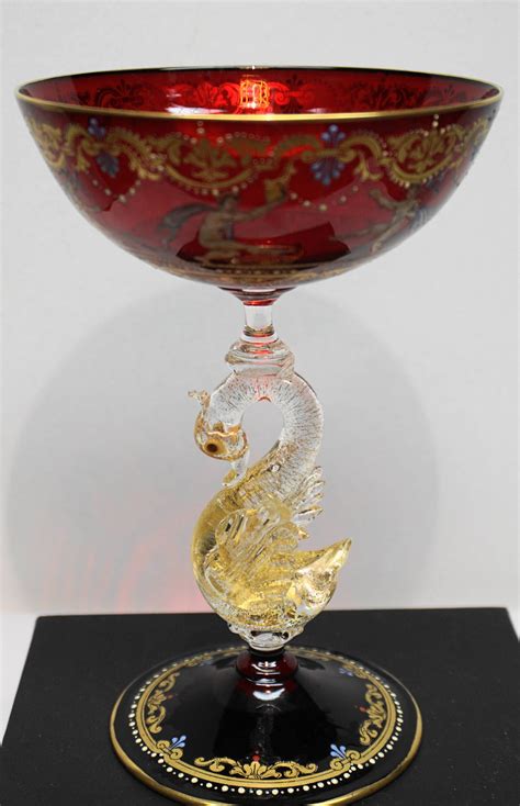 Extremely Rare Antique Murano Salviati Venetian Hand Painted Etsy Crystal Glassware Rare